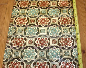 Vintage Japanese Obi Fabric Remnant, Exotic Woven Silk Textile, Kimono Sash Piece, 19 Inches