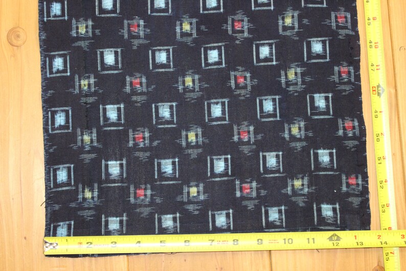Vintage Japanese Indigo Cotton Kasuri Ikat Kimono Fabric Indigo Artisan Fabric