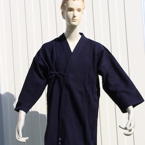 茶道稽古着　二部式　Cotton　青藤色 サイズ #3 ヴィンテージ藍染 インディゴ コットン 剣道着 ジャケット