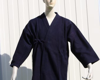 Medium Vintage Japanese Indigo Sashiko Boro Jacket Kendo Gi Martial Arts
