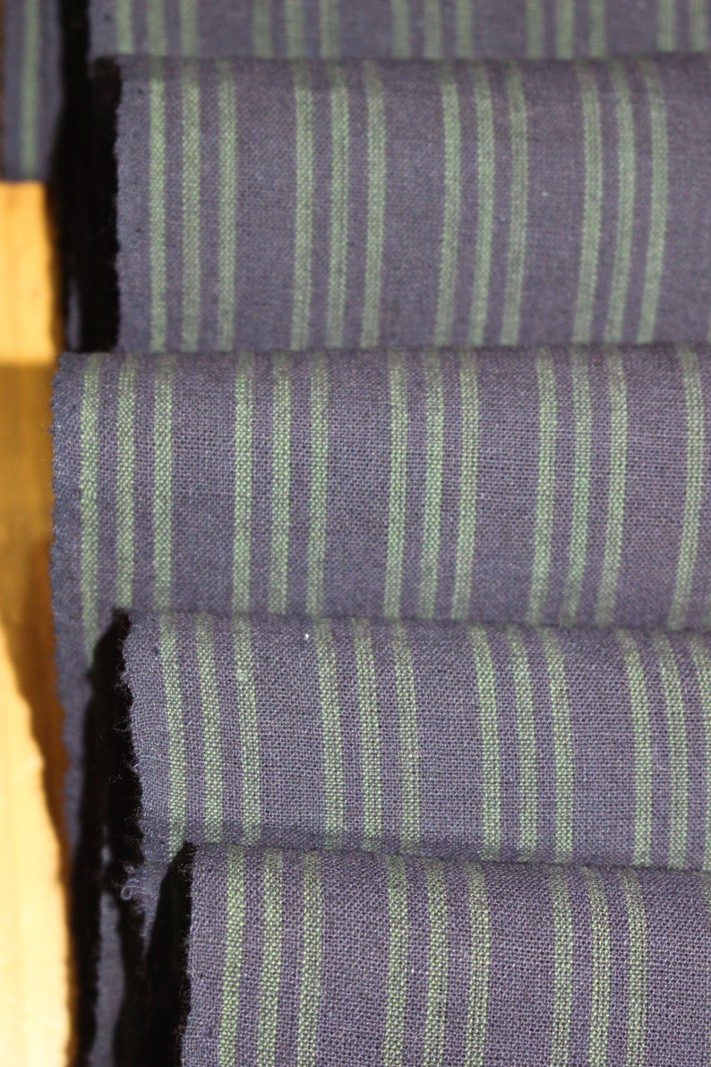 60 inches Vintage Japanese Indigo Cotton Shijira Striped Noragi Kimono Artisan Peasant Traditional Folk Fabric