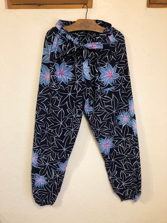 Large Vintage Japanese Yukata Fabric Upcycled Cotton Pants Etsy