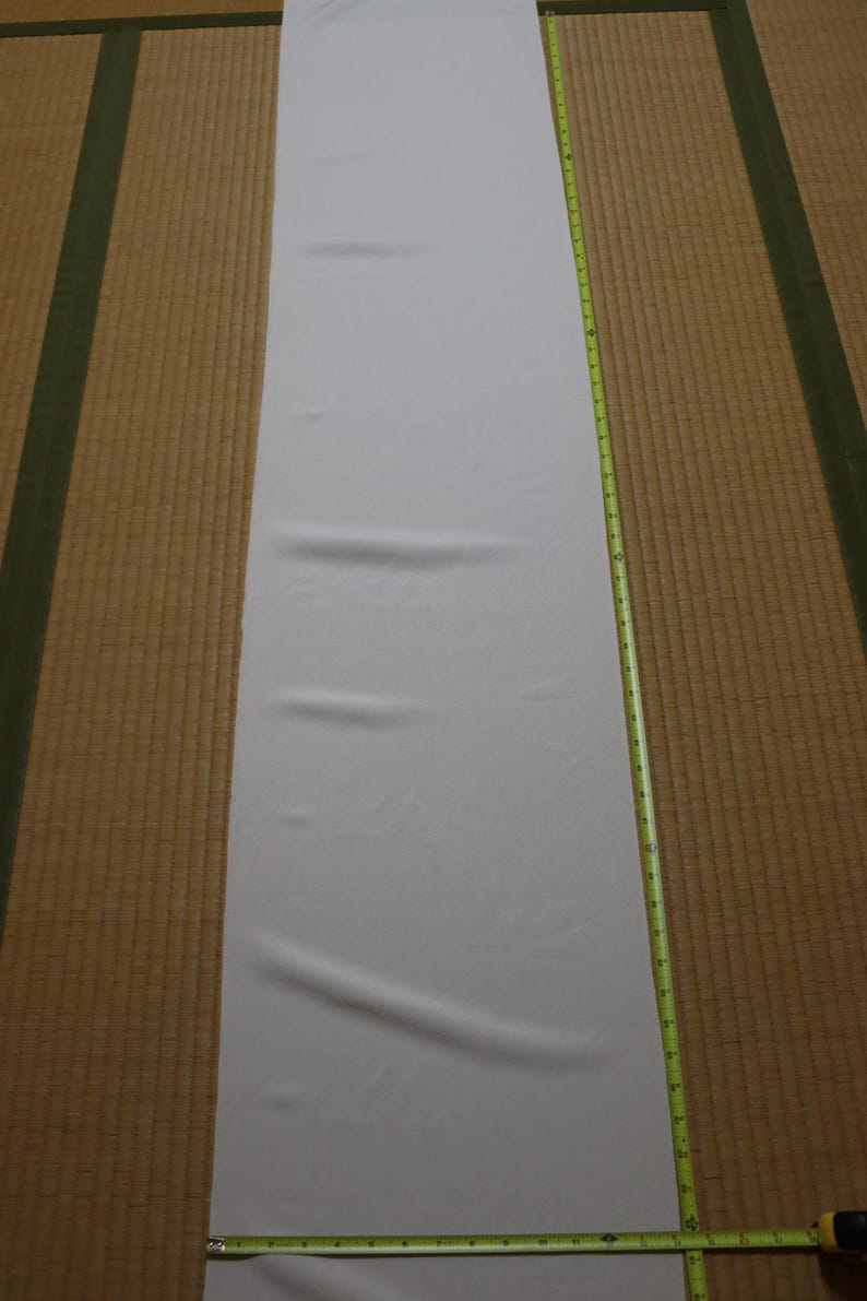 Vintage Hama Chirimen Silk Fabric, Cream Ivory, 60" x 14" image 12