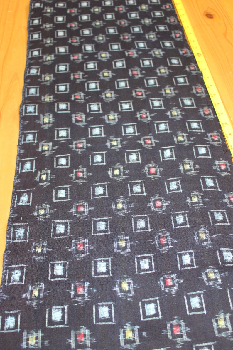 Vintage Japanese Indigo Cotton Kasuri Ikat Kimono Fabric Indigo Artisan Fabric