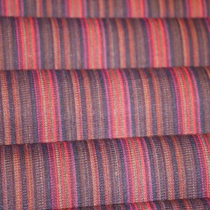 60" Vintage Japanese Wool Synthetic Mix Striped Kimono Fabric