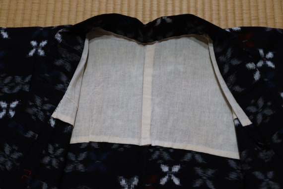 Vintage Japanese Black Cotton Kasuri Ikat Woven W… - image 8