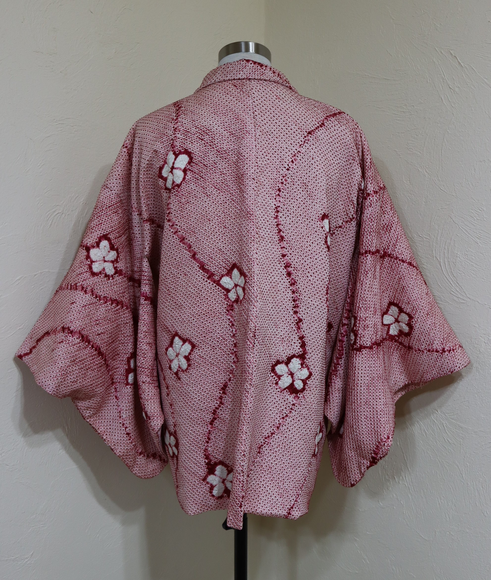 Light Rose Pink Japanese Silk Shibori Tie Dye Haori Hippari | Etsy