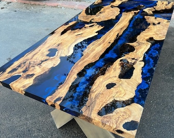wood resin table | river table | wooden walnut coffee | epoxy coffee table | console table | custom | coffee table | home décor