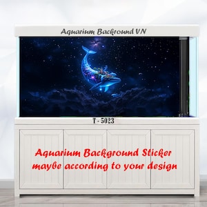 Aquarium Background Galaxy Whale  , Sticker Decoration Aquarium Background Sticker maybe according to your design