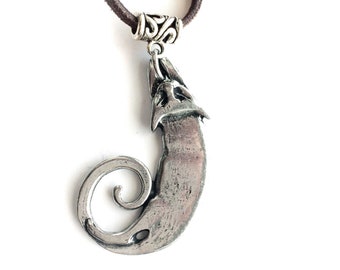 Cat pendant pewter charm original artisan cat necklace design
