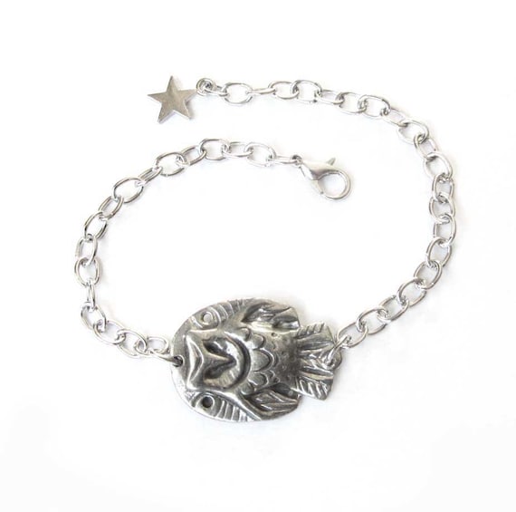 Barn Owl Bracelet Artisan Barn Owl Bangle Owl Totem Jewelry