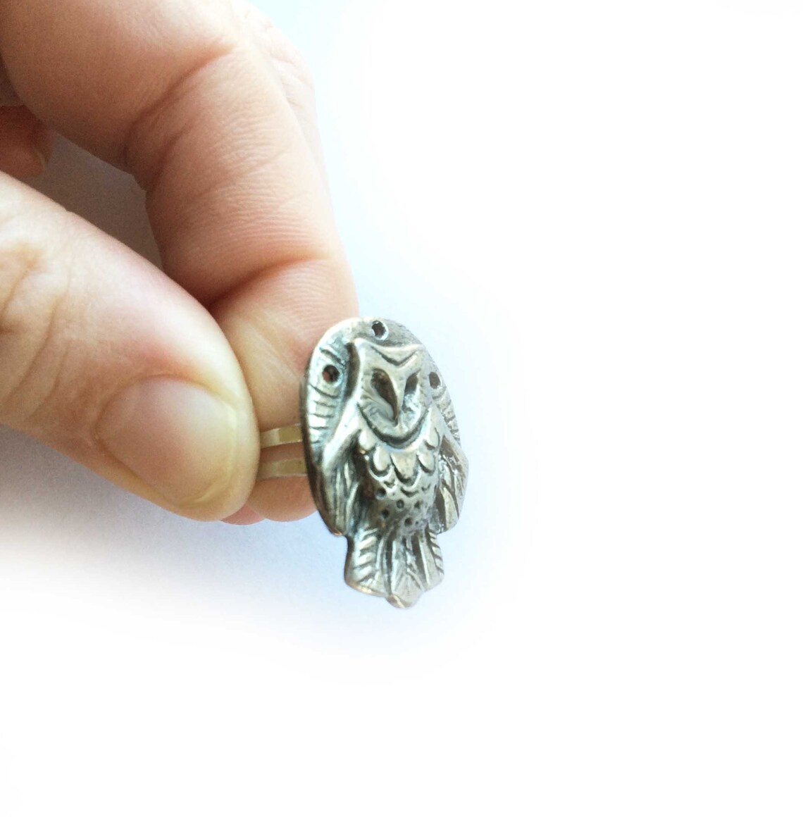 Owl Ring Barn Owl Ring Adjustable Size Owl Totem Jewelry Original ...