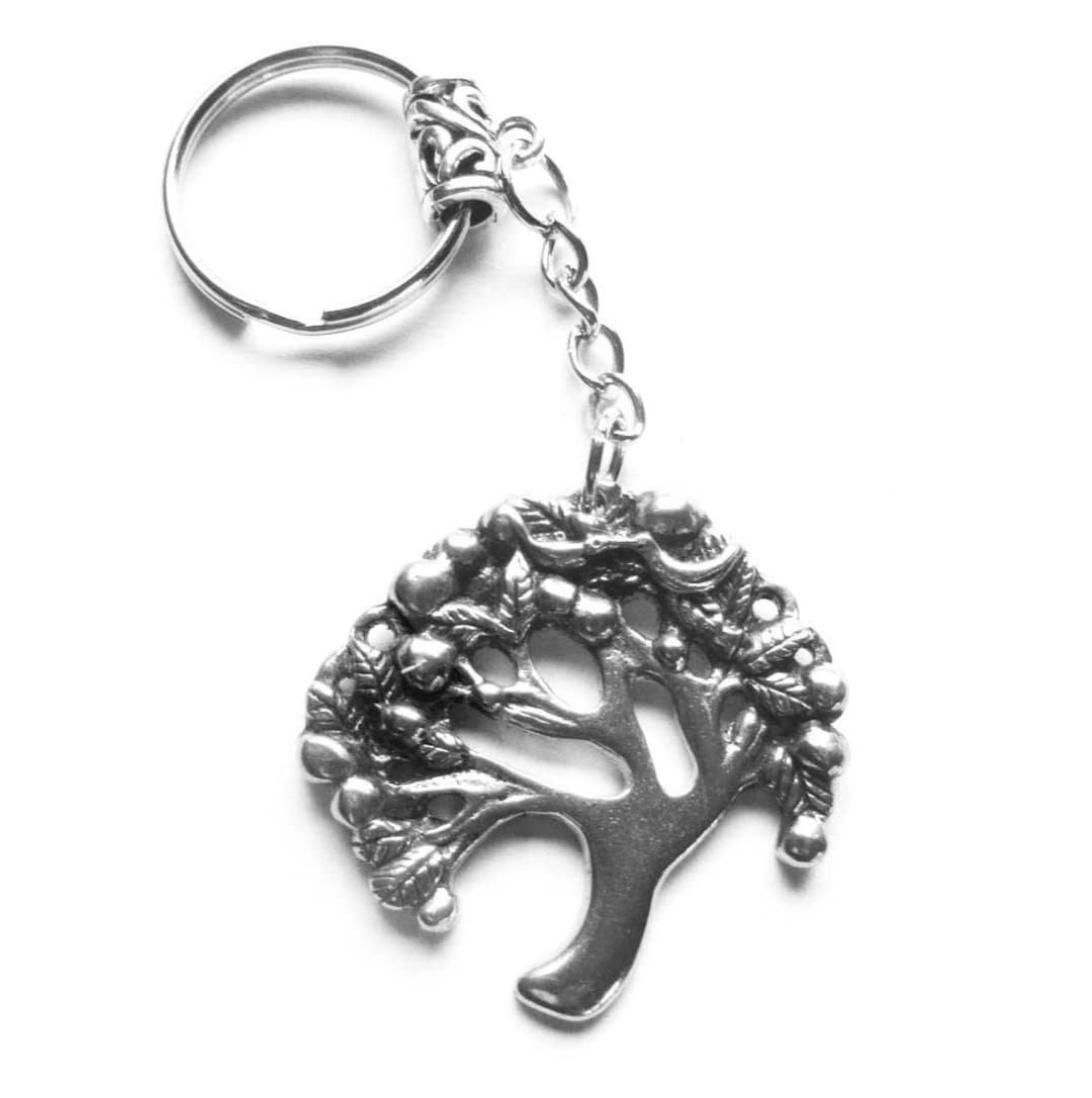 Tree Keyring Tree of Life Pewter Keyring Keychain Tree Totem Charm Tree Keyfob ...