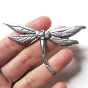 Dragonfly brooch Art Nouveau design pewter pin handcrafted original dragonfly jewellery FREE SHIPPING in USA