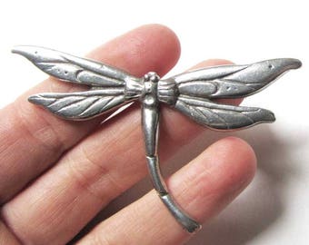 Dragonfly brooch Art Nouveau design pewter pin handcrafted original dragonfly jewellery FREE SHIPPING in USA
