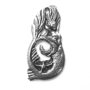 Mermaid brooch pewter mermaid pin silver woman starfish mermaid gift handcrafted art jewelry