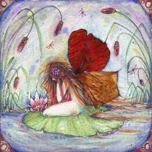 Fairy Pond art print fairy picture pond fairy art