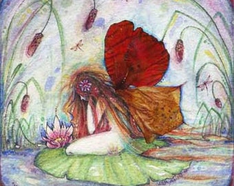 Fairy Pond art print fairy picture pond fairy art
