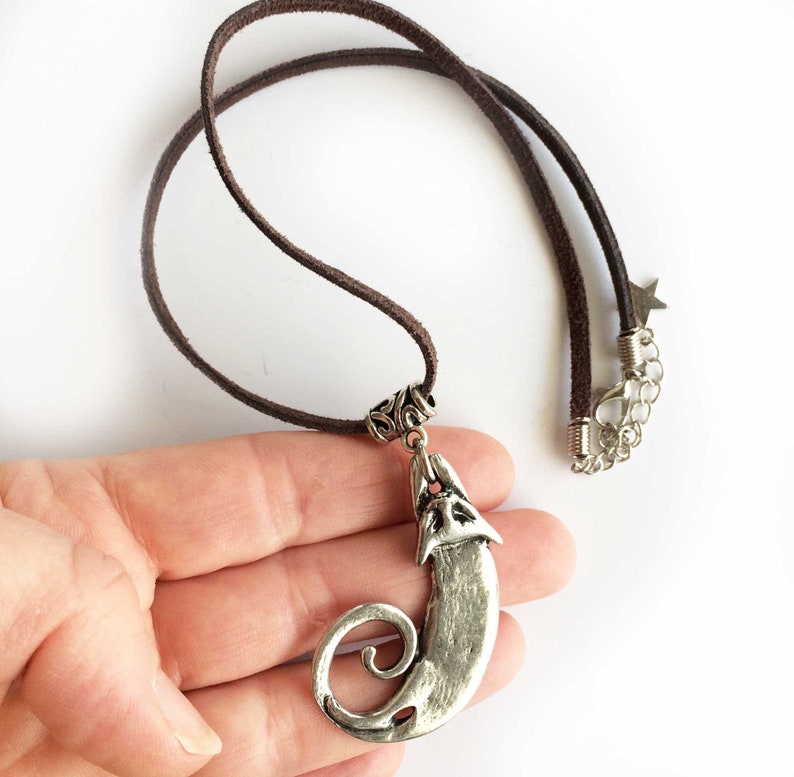 Cat Pendant Pewter Charm Original Artisan Cat Necklace Design Etsy