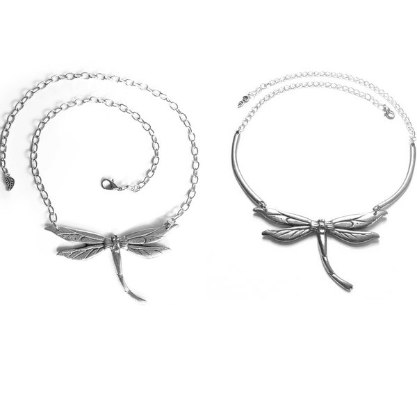 Art Nouveau dragonfly necklace dragonfly choker statement necklace artisan original design