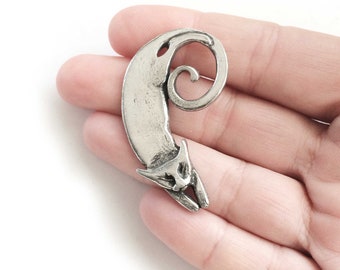 Cat brooch pewter cat pin an original cat jewelry design cat lover gift FREE SHIPPING in USA