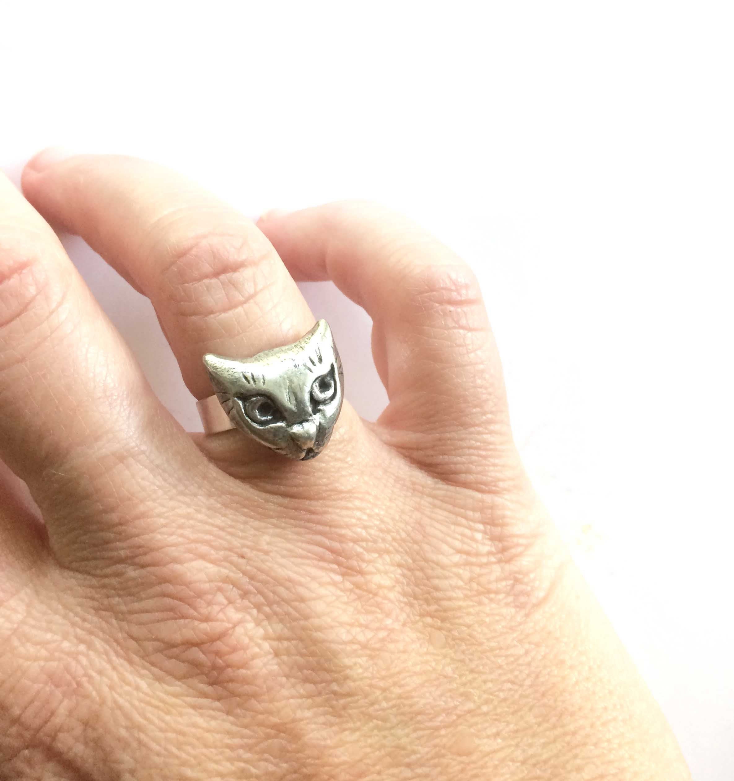 cat face ring