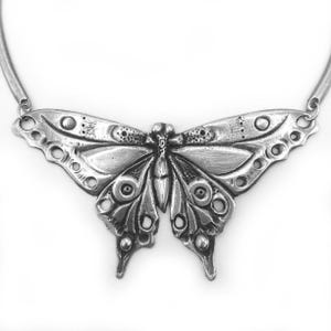 Art Nouveau Butterfly Necklace original pewter butterfly choker necklace jewelry art butterfly design