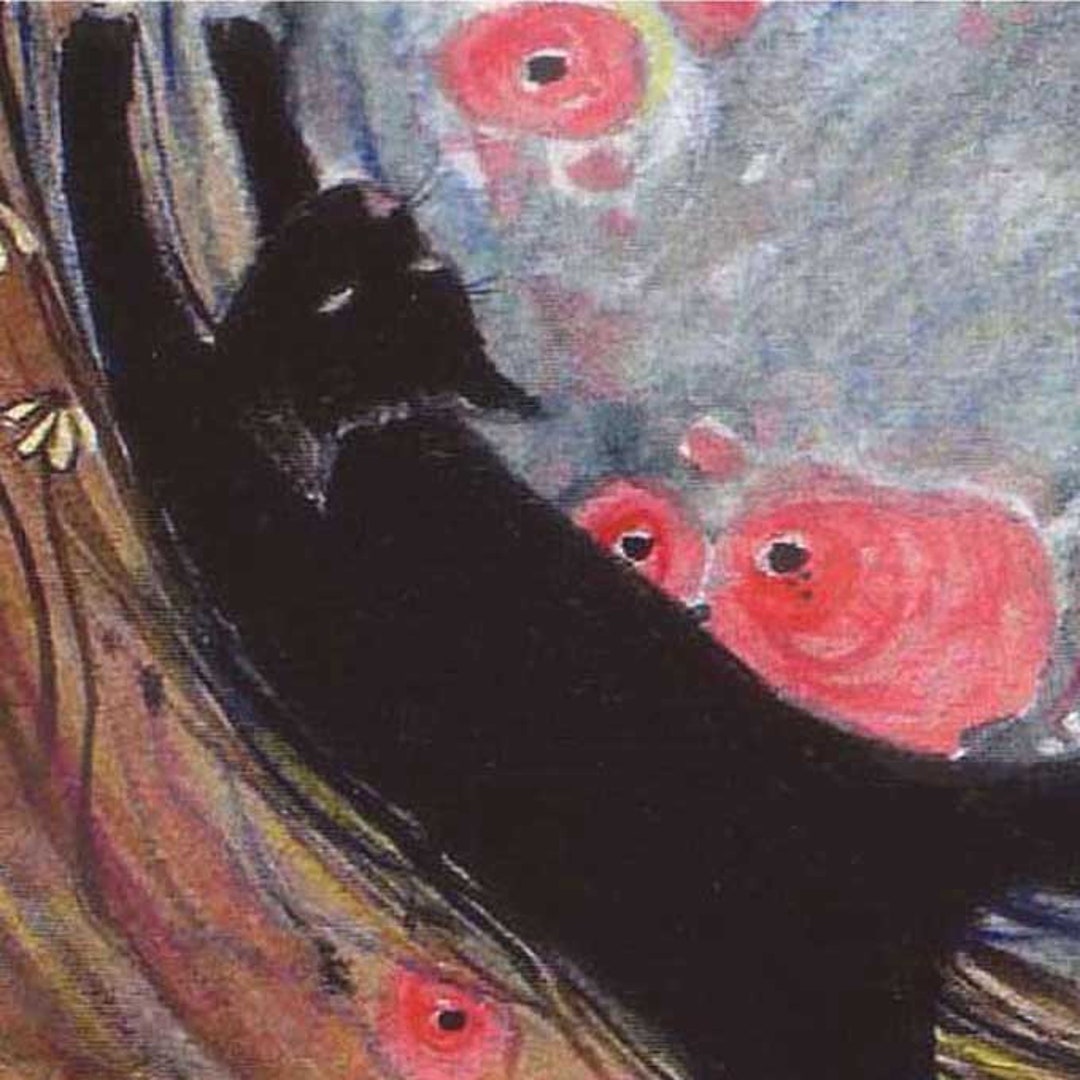 Black Cat Art Print From the Original Cat Painting by Liza Paizis - Etsy