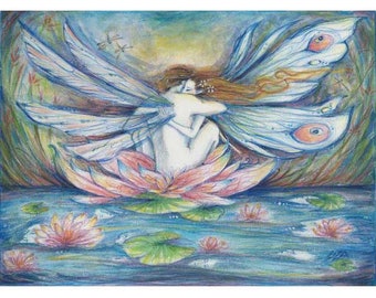 The Lillypond Fairy Lovers art print