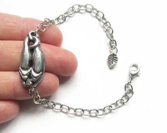 Twin cats bracelet celtic style cat bangle unique cat lover jewelry gift