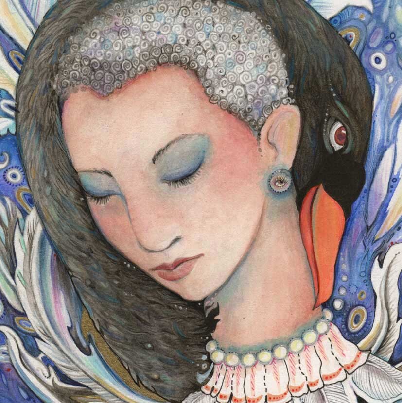 Leda and the Swan-Print of an Original Oil Painting Home & Living Wall ...