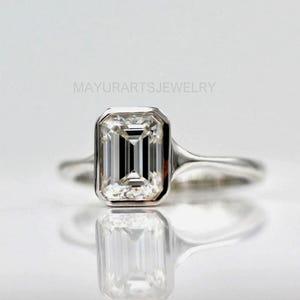 Sterling Silver Moissanite Ring: Elegant Dainty Birthstone Jewelry