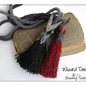 Geometric Peyote Stitch Wizard Tassel Pendant Beading Pattern (PDF Pattern)