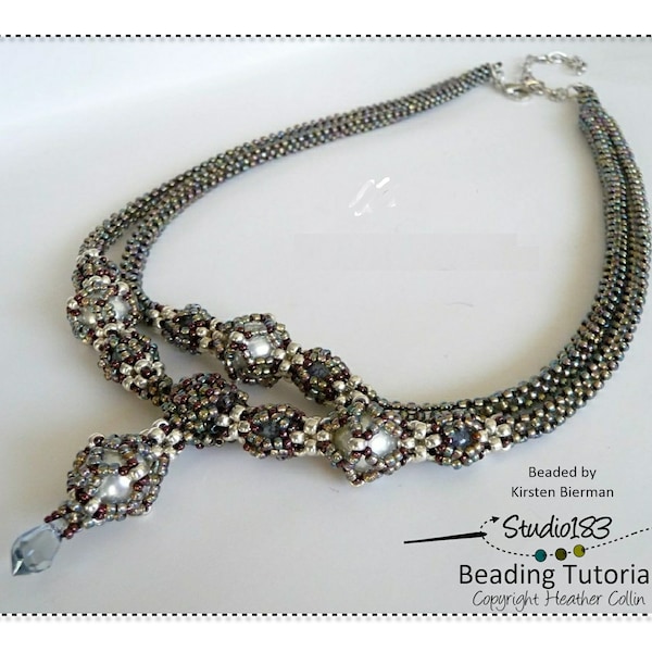 CRAW Beading Patterns, Cubic RAW Necklace Pattern, Beading Tutorials,  BELLISIMO