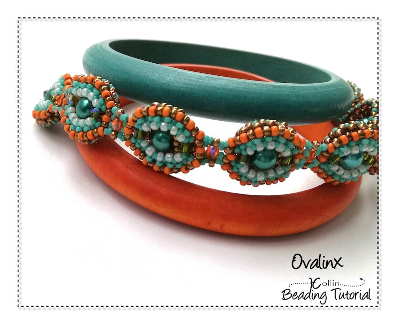 Beading Patterns, Right Angle Weave Bracelet Pattern, Beading Tutorial, OVALINX image 1