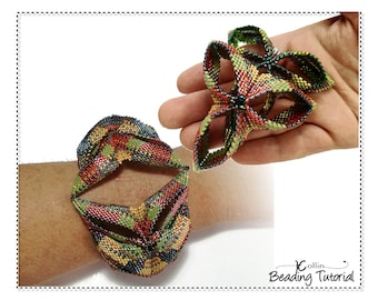 Geometric Pod Beading Pattern, Peyote Stitch Triangle Pattern, Beading Tutorial, KALEIDOPOD