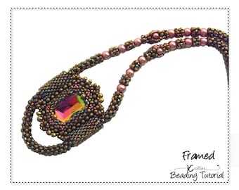 Beading Patterns, Cubic Right Angle Weave, CRAW Necklace Pattern, Beading Tutorial,  FRAMED