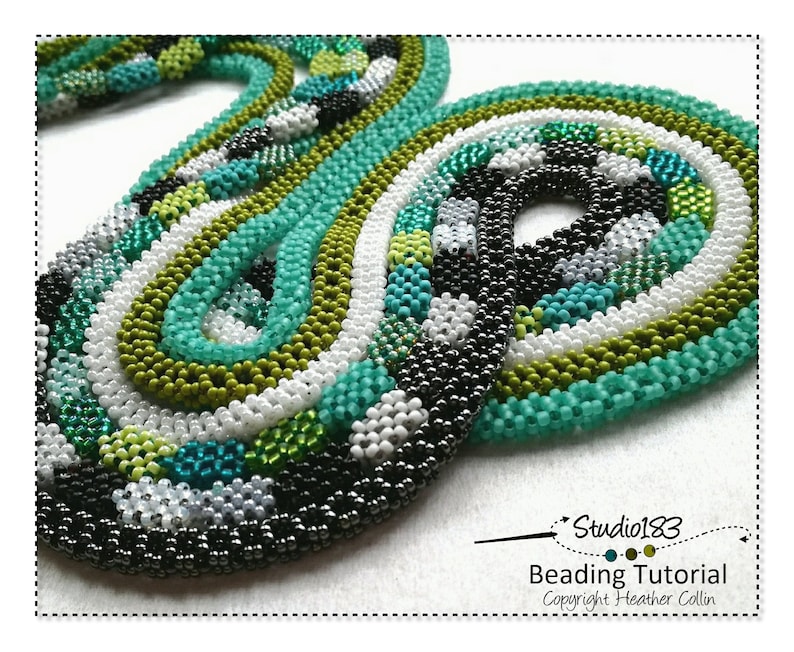 Beaded Continuous Loops, 4 Interesting CRAW Variations for Beaded Ropes, Easy Beaded Rope Patterns, Beading Tutorial CHAIN of EVENTS image 1