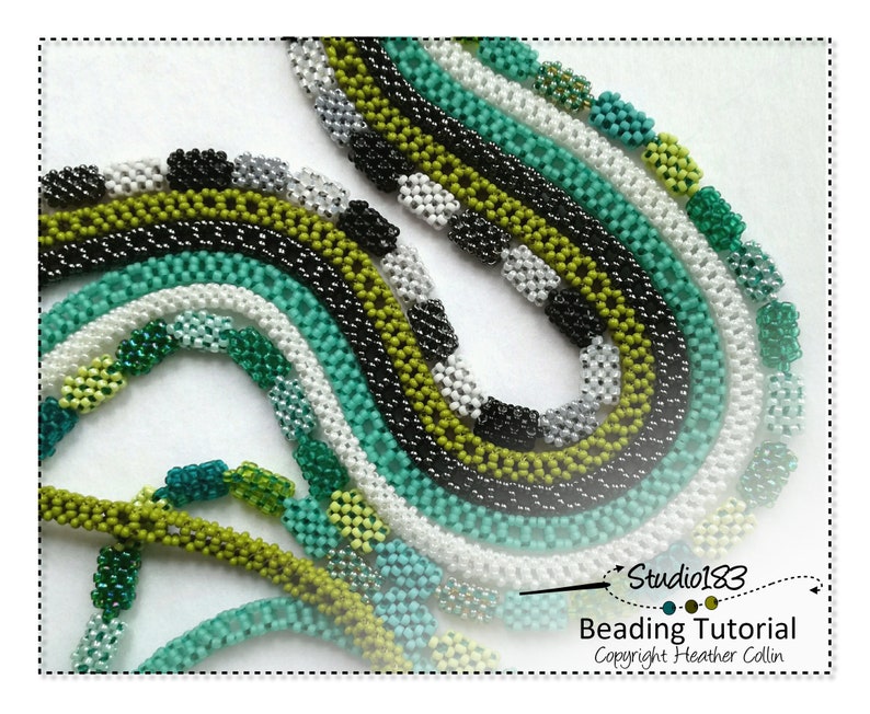 Beaded Continuous Loops, 4 Interesting CRAW Variations for Beaded Ropes, Easy Beaded Rope Patterns, Beading Tutorial CHAIN of EVENTS image 3