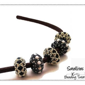 Beaded Doughnut Spacers Beading Pattern, Beaded Bead Patterns, RAW Beading Patterns, Beading Tutorial - SATELLITES