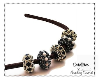 Beading Patterns, RAW Beaded Beads Pattern, Beading Tutorial,  SATELLITES