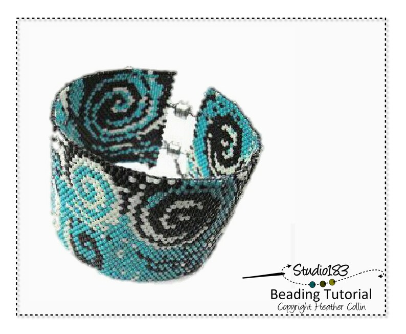 Download Beading Pattern/COSMIC ROSE Even Count Flat Peyote Stitch Cuff | Etsy