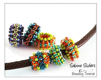 Schuifkralen met kralen, afstandskralen, 3 eenvoudige, leuke rijgpatronen, rijgtutorial - SLIDERS
