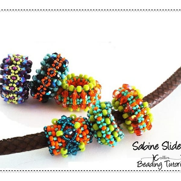 Beaded Slider Tube Spacer Beads, 3 Easy, Enjoyable Beading Patterns, Beading Tutorial - SLIDERS