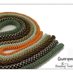 4 Tubular Stitch Tutorials, CRAW, PRAW, Herringbone and Chenille Stitch Beading Tutorials, Open-ended Rope Tutorials - QUATROPE