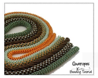 4 Tubular Stitch Tutorials, CRAW, PRAW, Herringbone and Chenille Stitch Beading Tutorials, Open-ended Rope Tutorials - QUATROPE