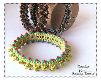 Beading Patterns, Cubic Right Angle Weave Bangles Pattern, Beading Tutorial,  SPROCKET