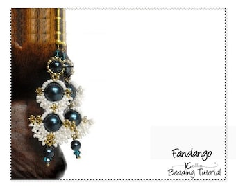Beading Patterns, Long RAW Earrings Pattern, Beading Tutorial, FANDANGO