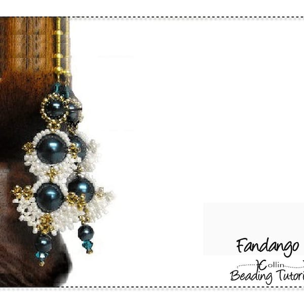 Beading Patterns, Long RAW Earrings Pattern, Beading Tutorial, FANDANGO