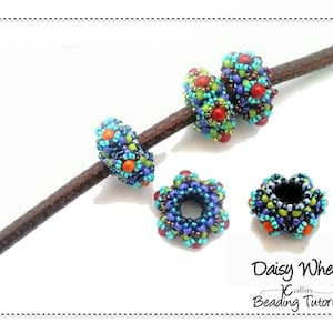 Beading Pattern for Daisy Wheel Beaded Spacers: Right Angle Weave Tutorial - Digital Download